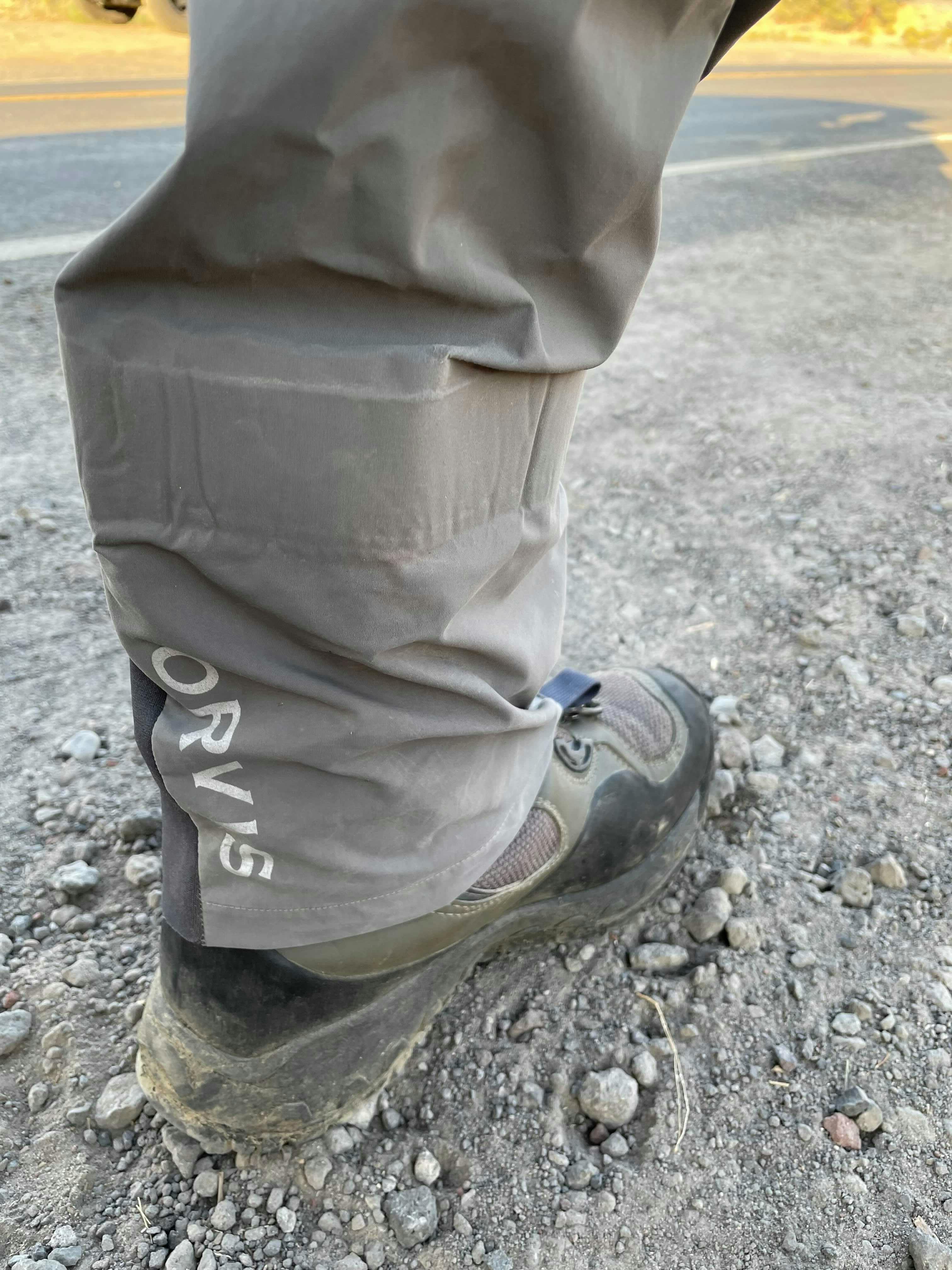 Close up shot of the cuff of the Orvis Ultralight Convertible Waders