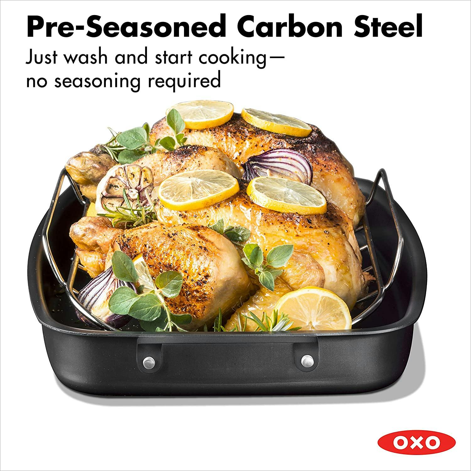 The Oxo Obsidian Carbon Steel does the job right of out the box