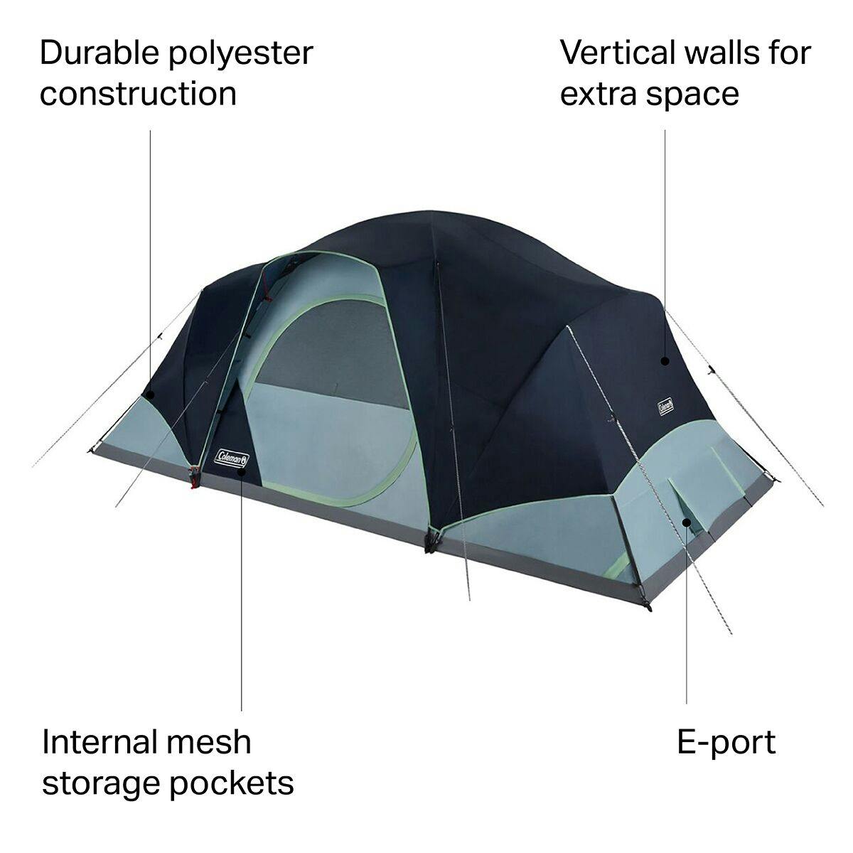 Coleman Skydome XL Camping 10 Person  Tent  Blue Nights