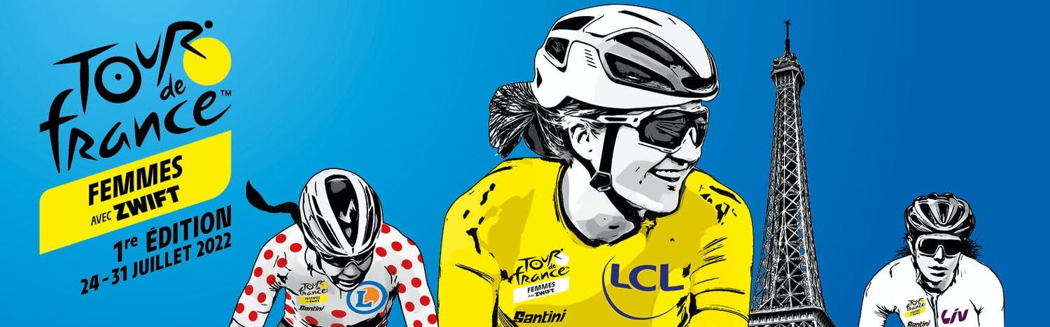 A poster detailing the Tour De France Femmes Race. 