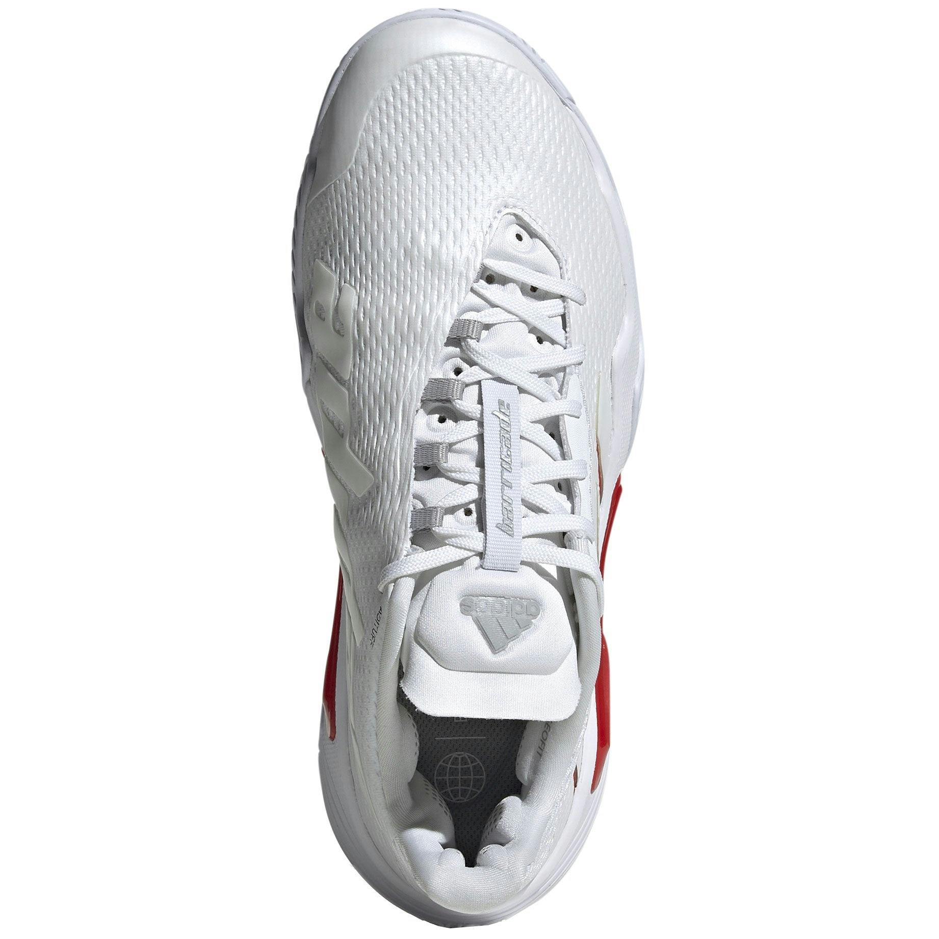 Adidas Barricade White-Silver Womens Tennis Shoes - WHT/SLVR/GY2 / B Medium / 7.0