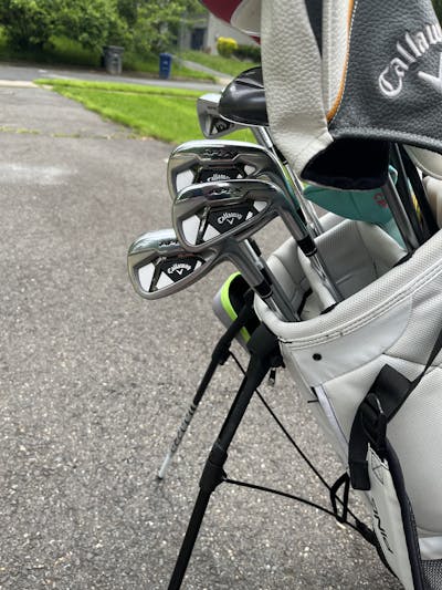 The Callaway Apex 2021 Irons in a bag.