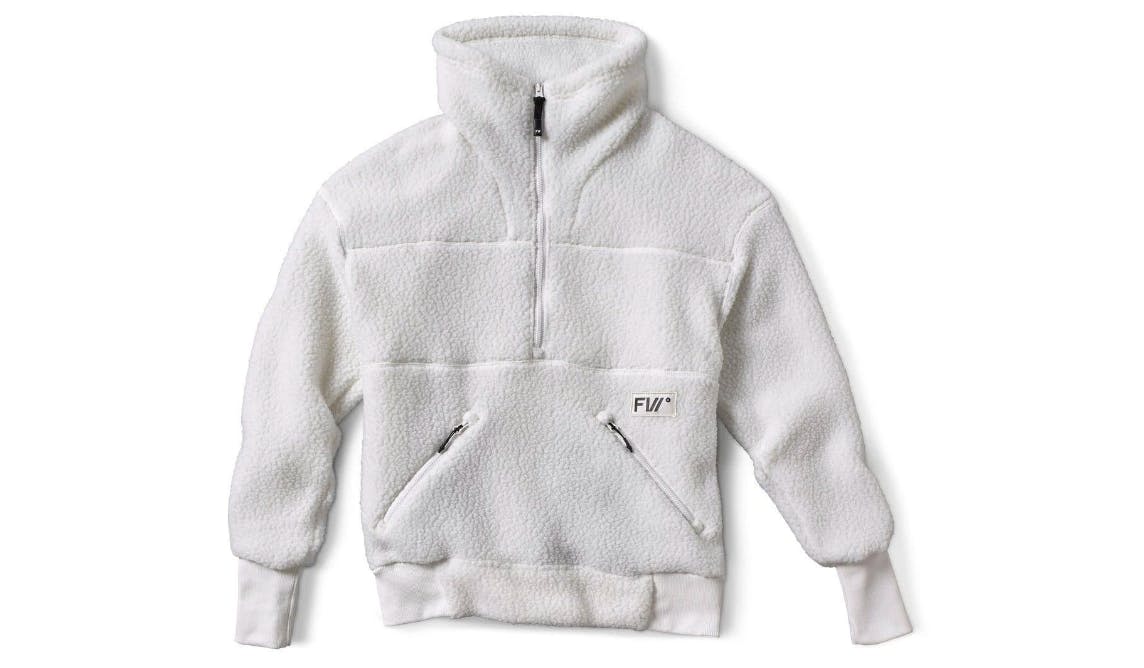 The FW Women’s Root Pillow Fleece Pullover in white. 