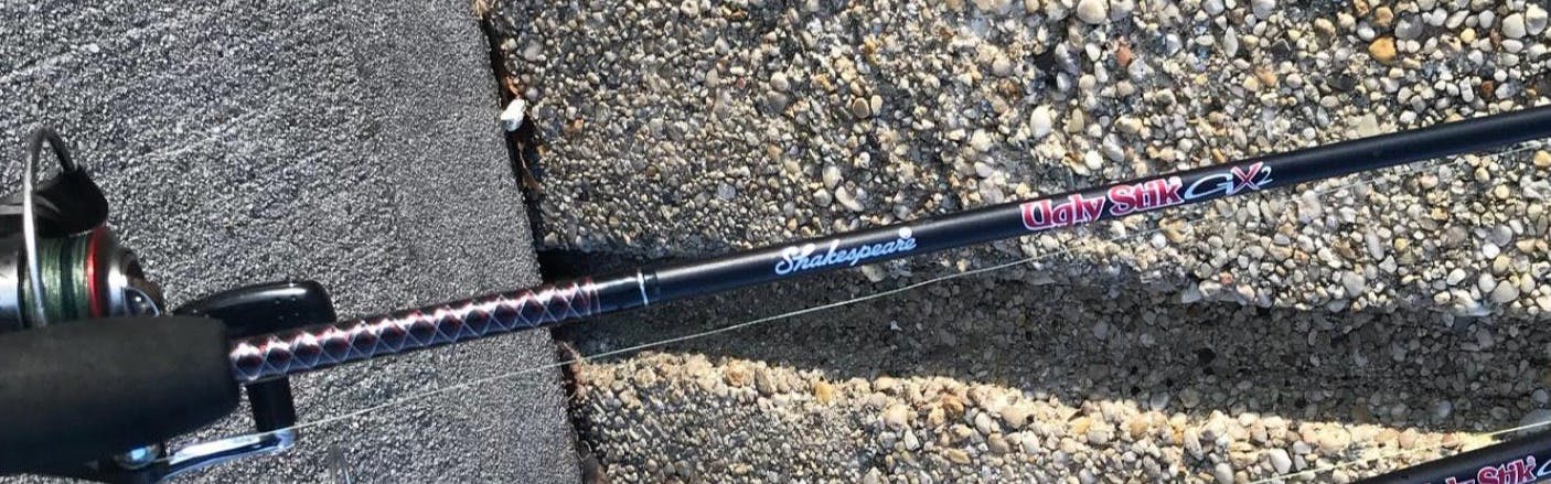 The  Shakespeare Ugly Stik GX2 Spinning Rod.