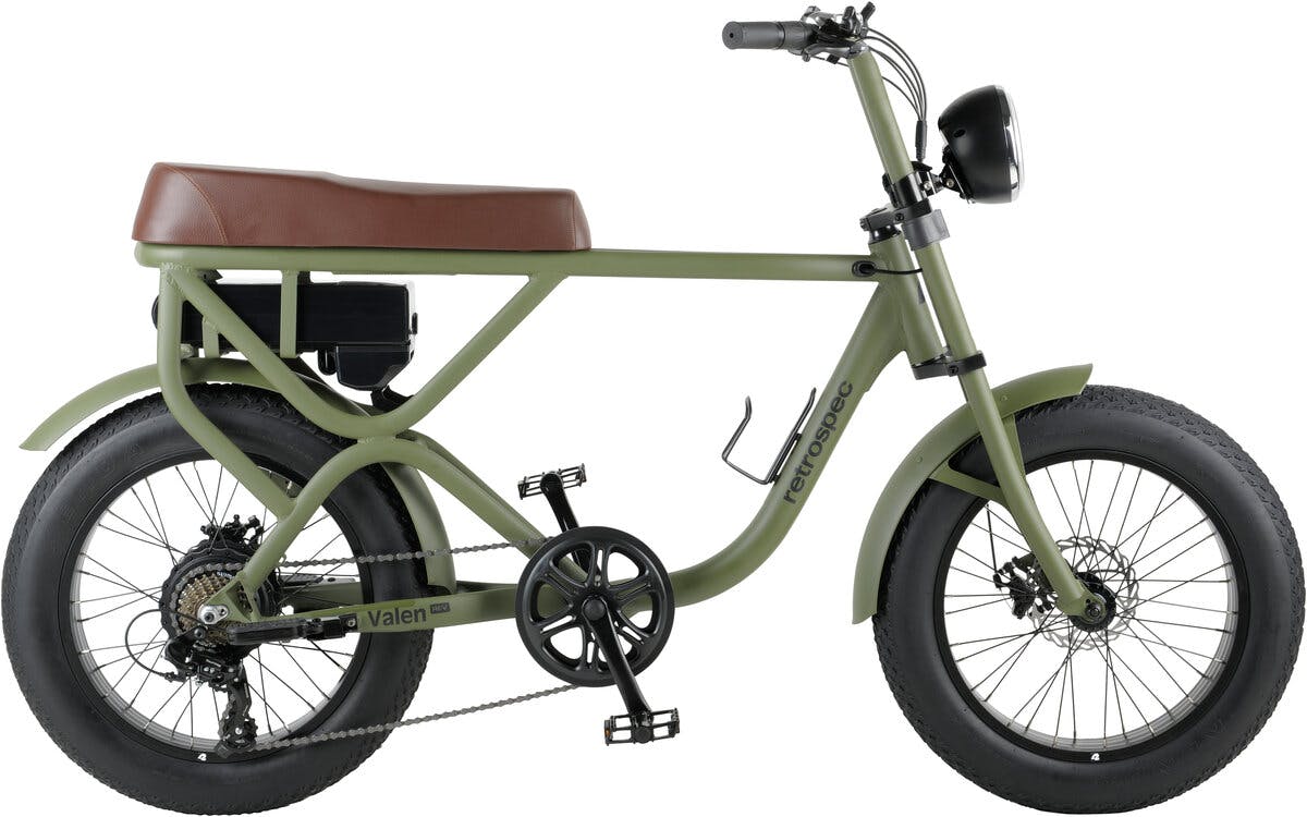 Retrospec Valen Rev 750 Electric Bike · Matte Olive Drab · One Size