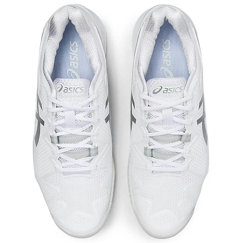 Asics GEL Resolution 8 Mens Tennis Shoes - 15.0 / WHITE/SLVR 100 / D Medium