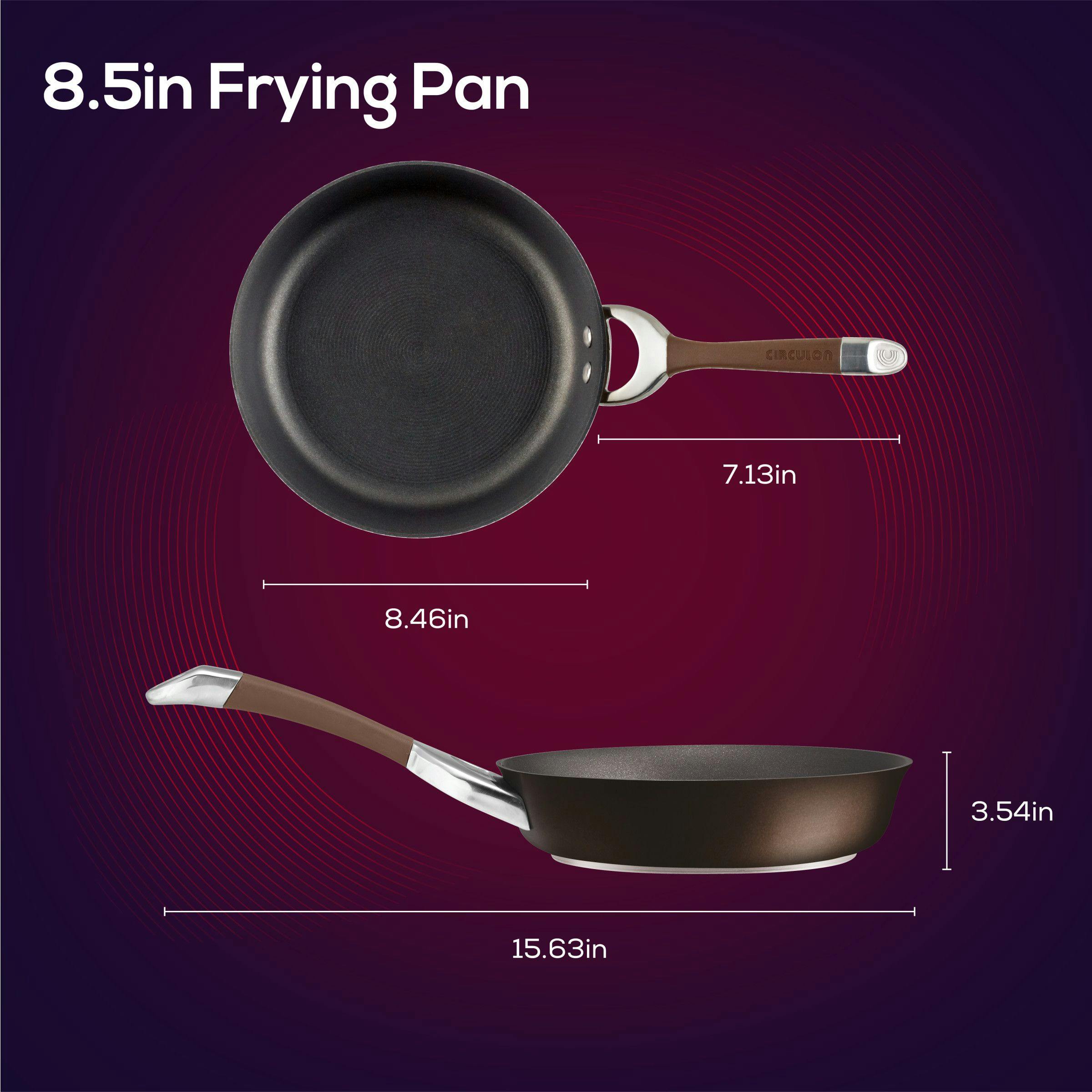 Circulon Symmetry Hard-Anodized Nonstick Cookware Induction Pots and Pans  Set, 3-Piece, Chocolate 
