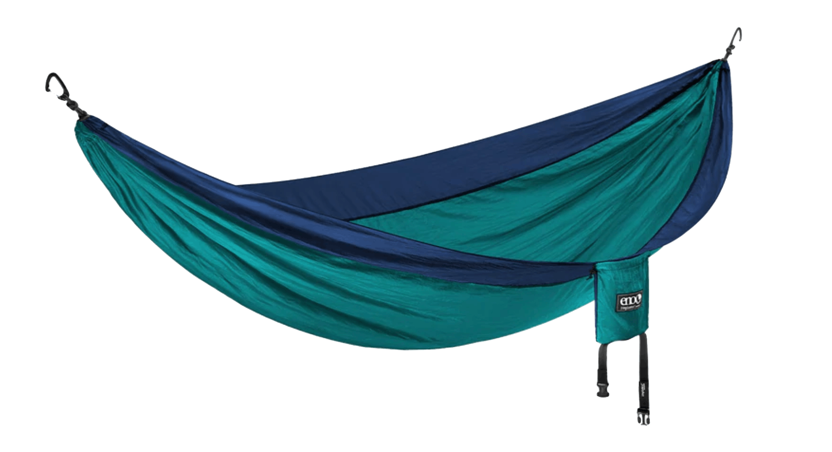Product image of a blue and teal Eagles Nest Outfitters SingleNest hammock. 