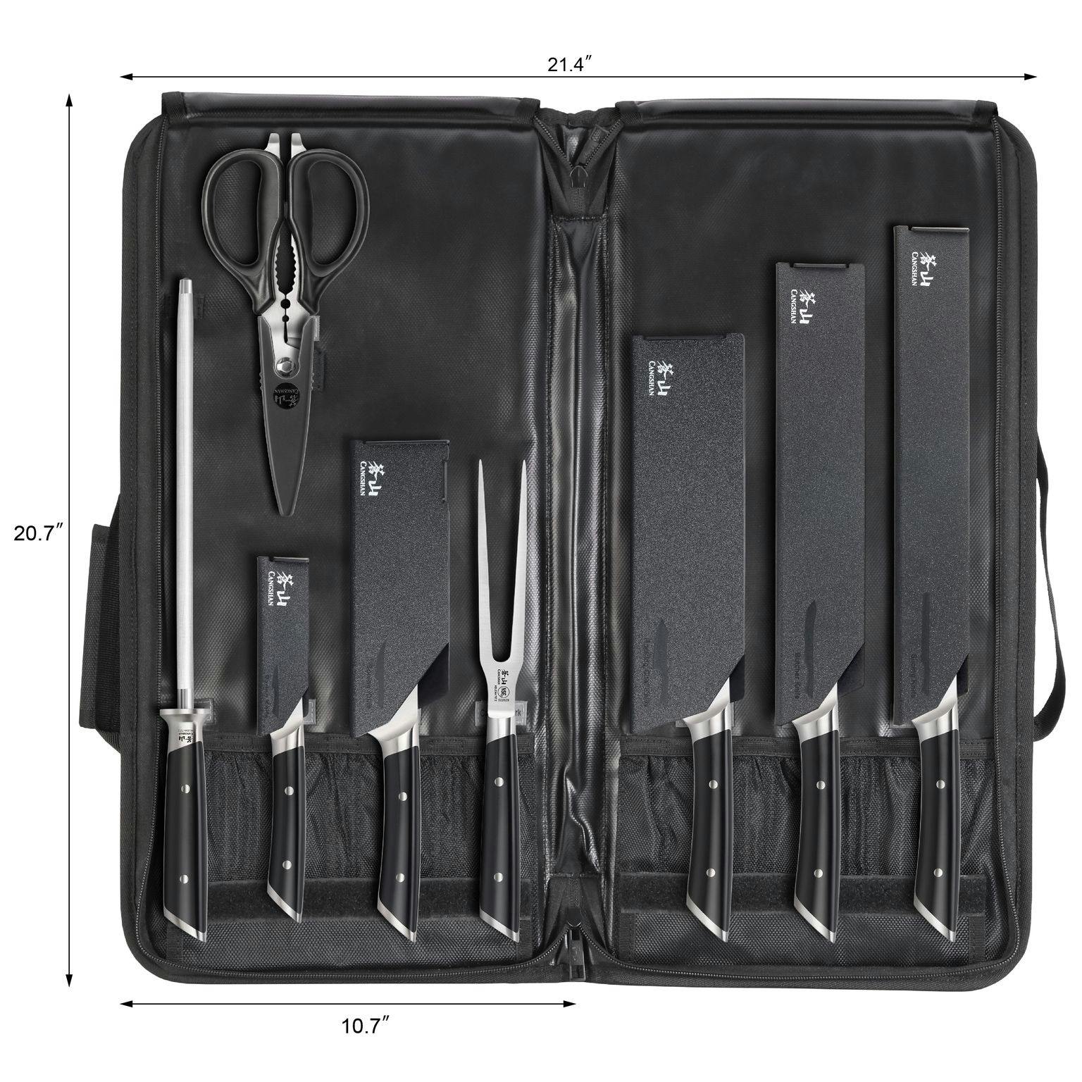 Cangshan Helena 9pc BBQ Knife Bag Set