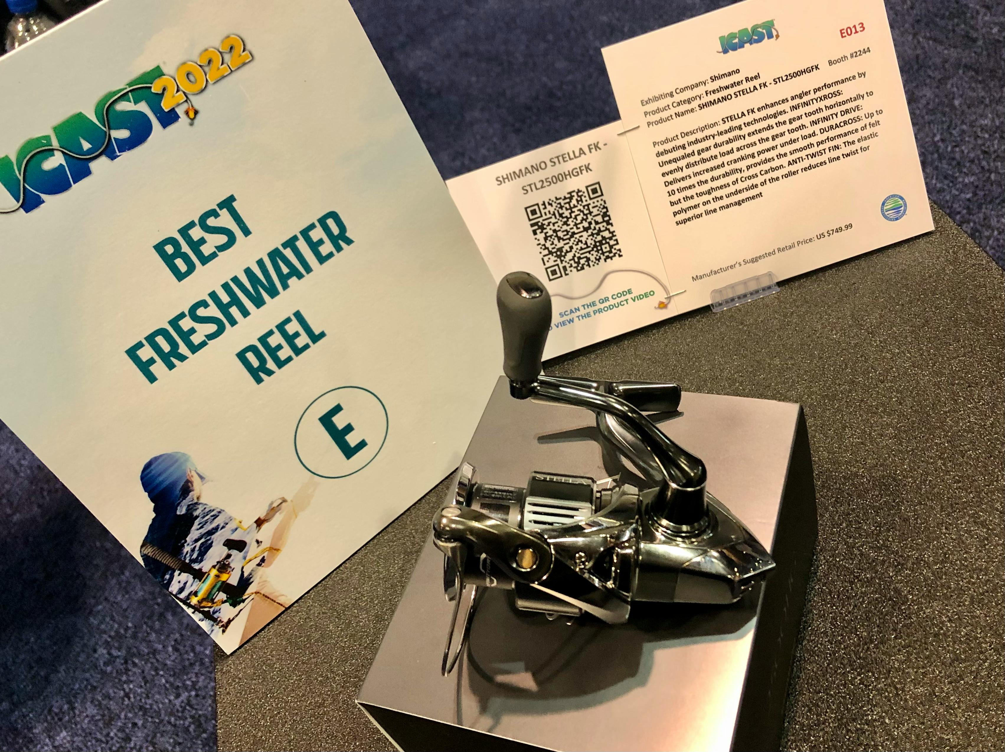 The Shimano Stella FK spinning reel on display at ICAST 2022