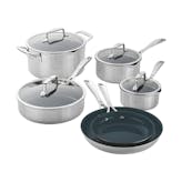 Zwilling Clad CFX 10-Pc Stainless Steel Ceramic Nonstick Cookware Set