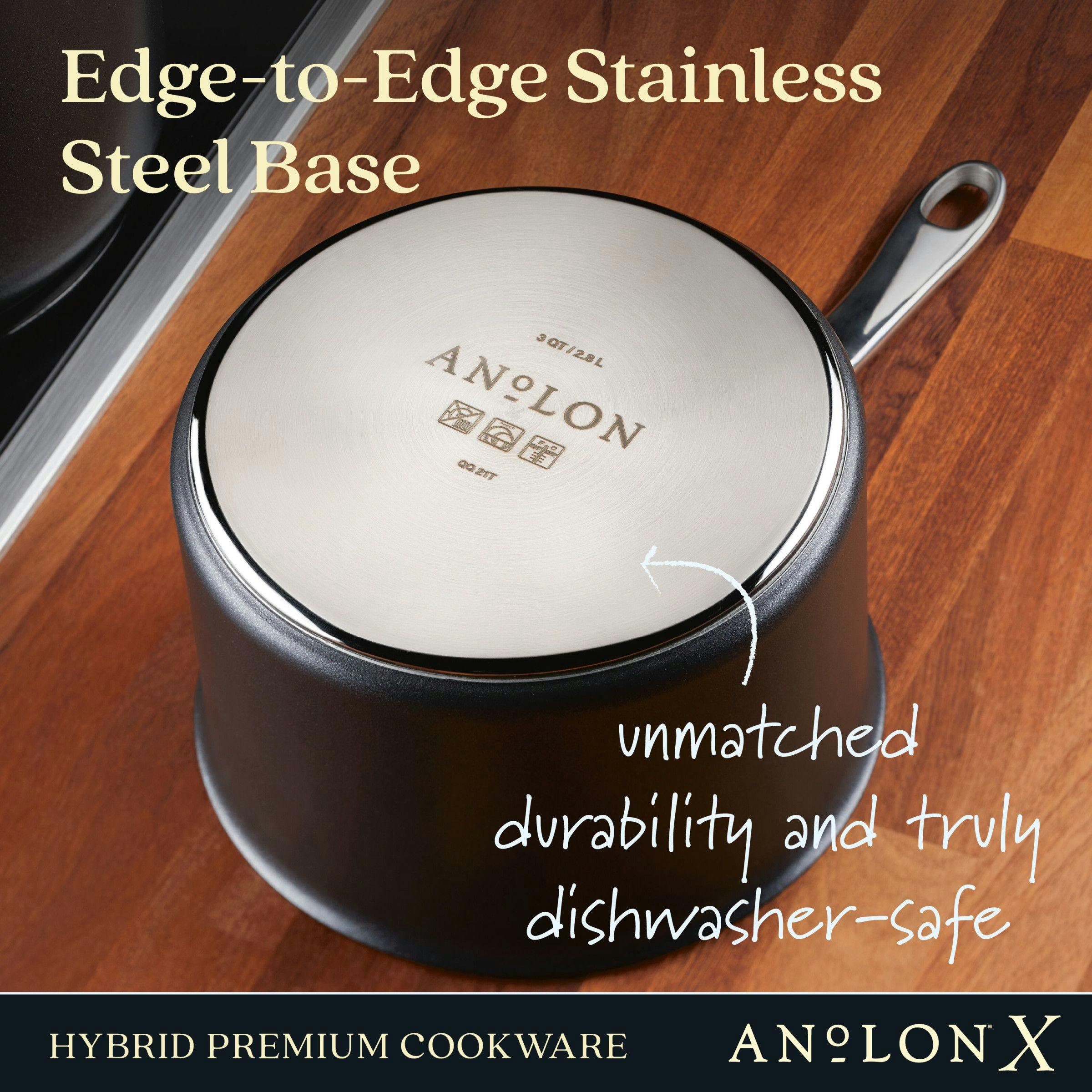 Anolon X Hybrid Nonstick Induction Saucepan With Lid, 3-Quart