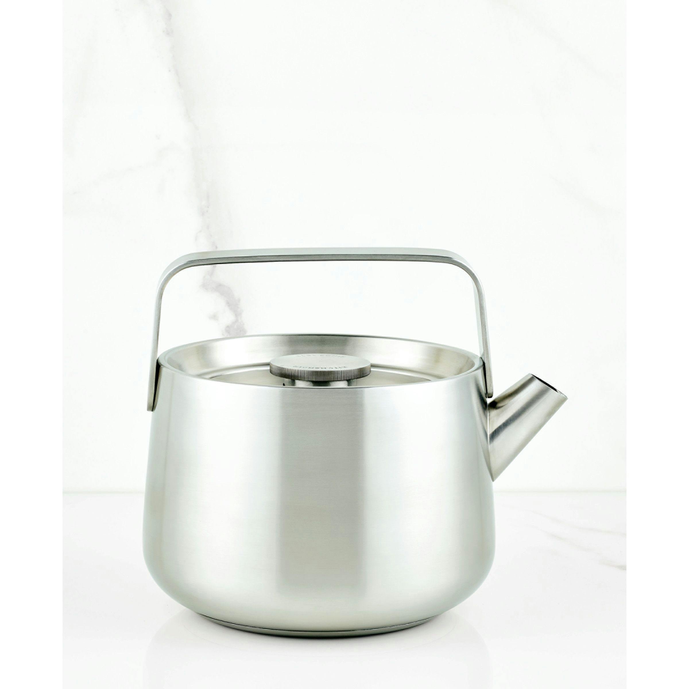 KitchenAid Porcelain Enamel Tea Kettle with Stainless Steel Handle - White  2 qt