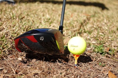 A golfer using the  TaylorMade Stealth Plus+ 2 Driver. 
