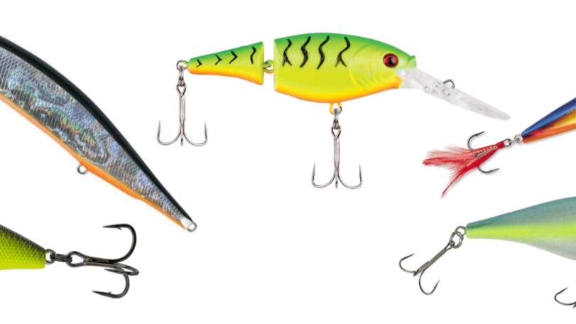 A collage of images of the crankbaits and jerkbaits that the author mentioned in the article. 