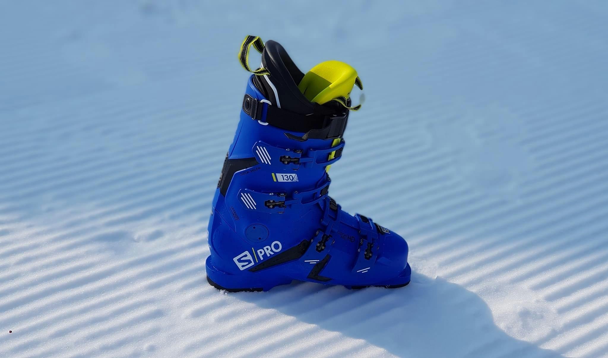 A Salomon S/Pro 130 GW Ski Boots · 2023 in the snow.