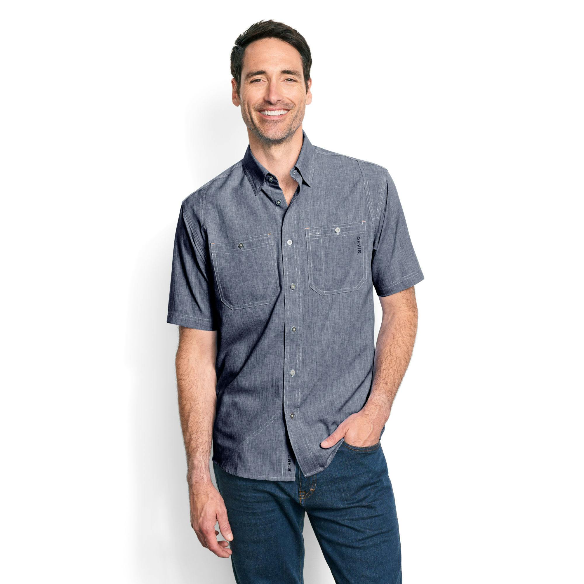 Orvis Men's Tech Chambray Short-Sleeved Work Shirt