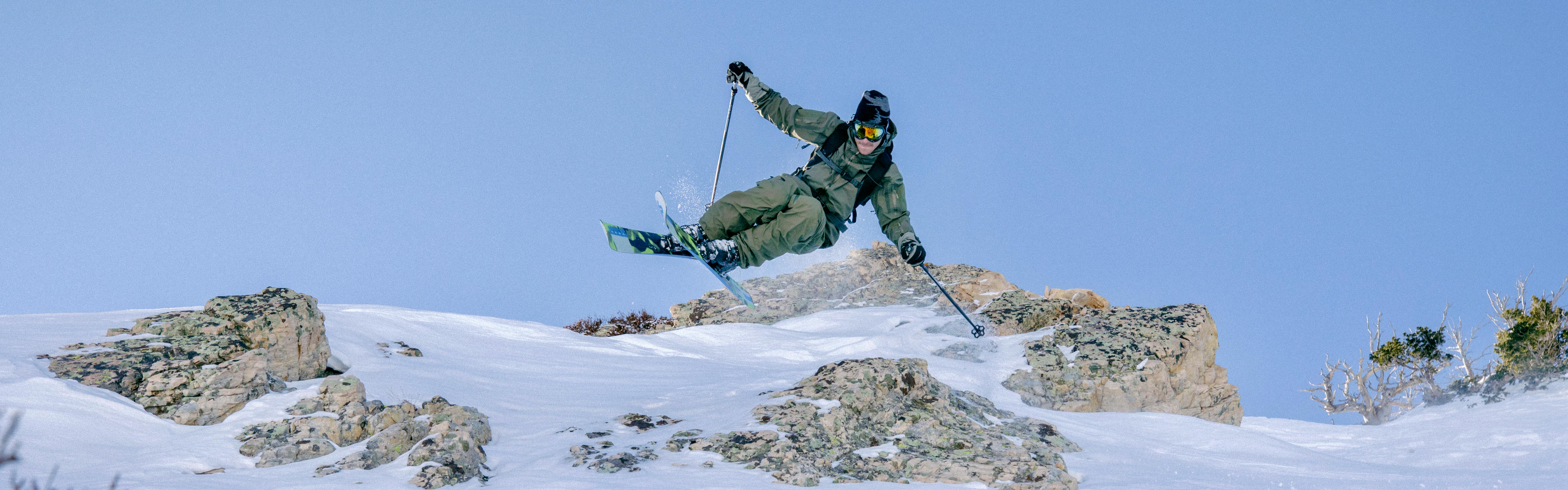 Sean Pettit jumps on 2022 Mindbender Ti skis.