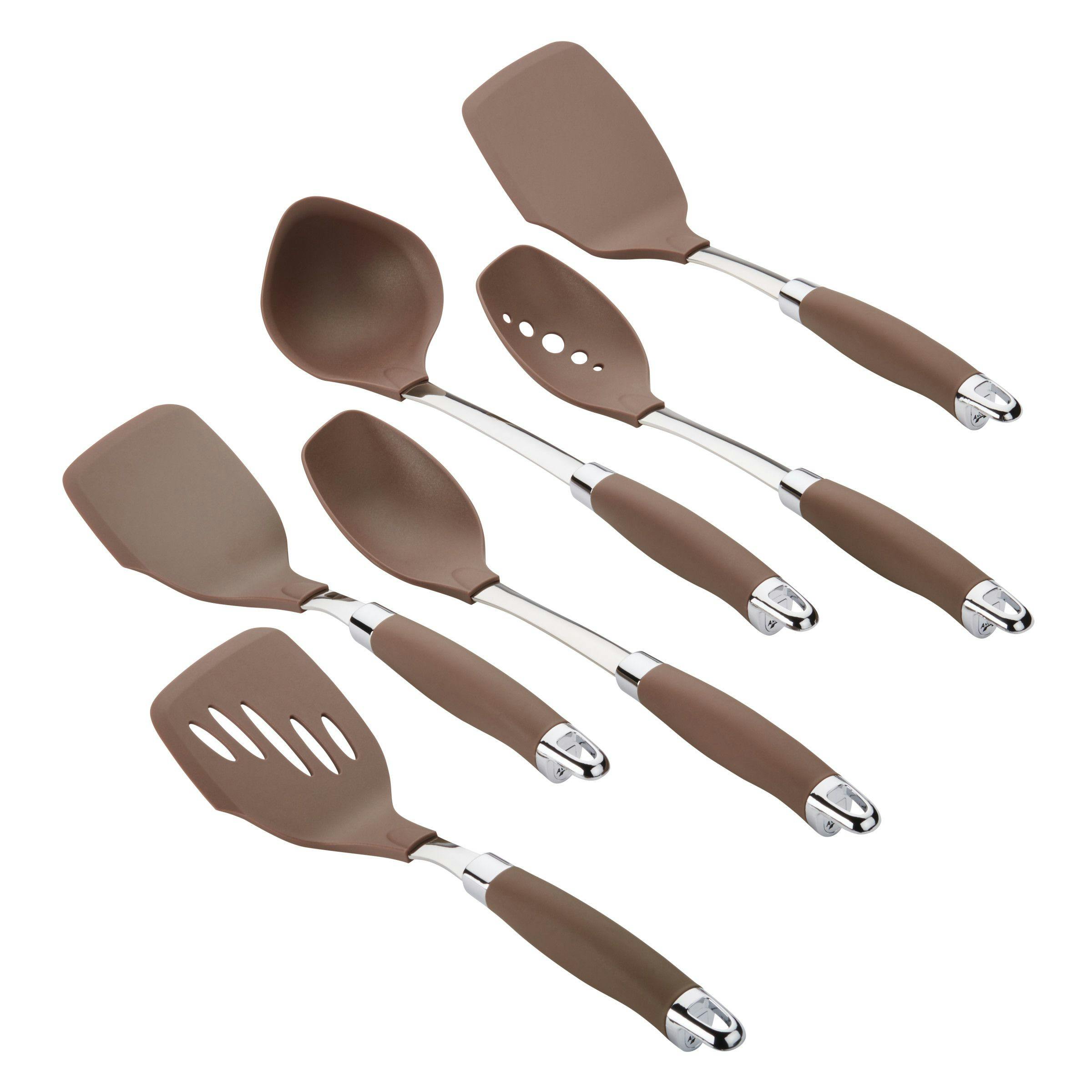 Anolon Tools and Gadgets SureGrip Nonstick Kitchen Utensil Set, 6-Piece, Bronze