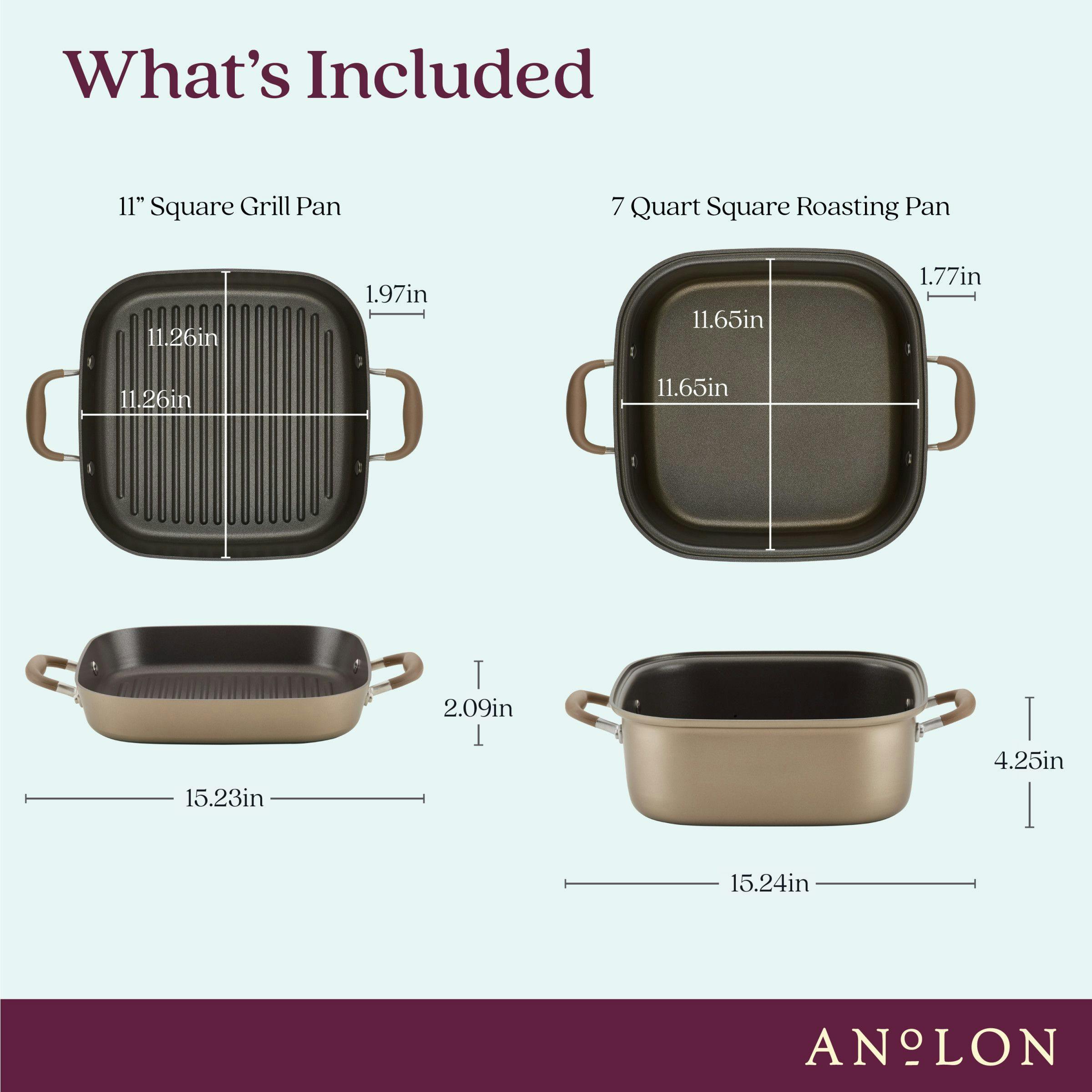 Anolon Advanced Home Hard-Anodized Nonstick Two Step Meal Cookware Set, 2-Piece