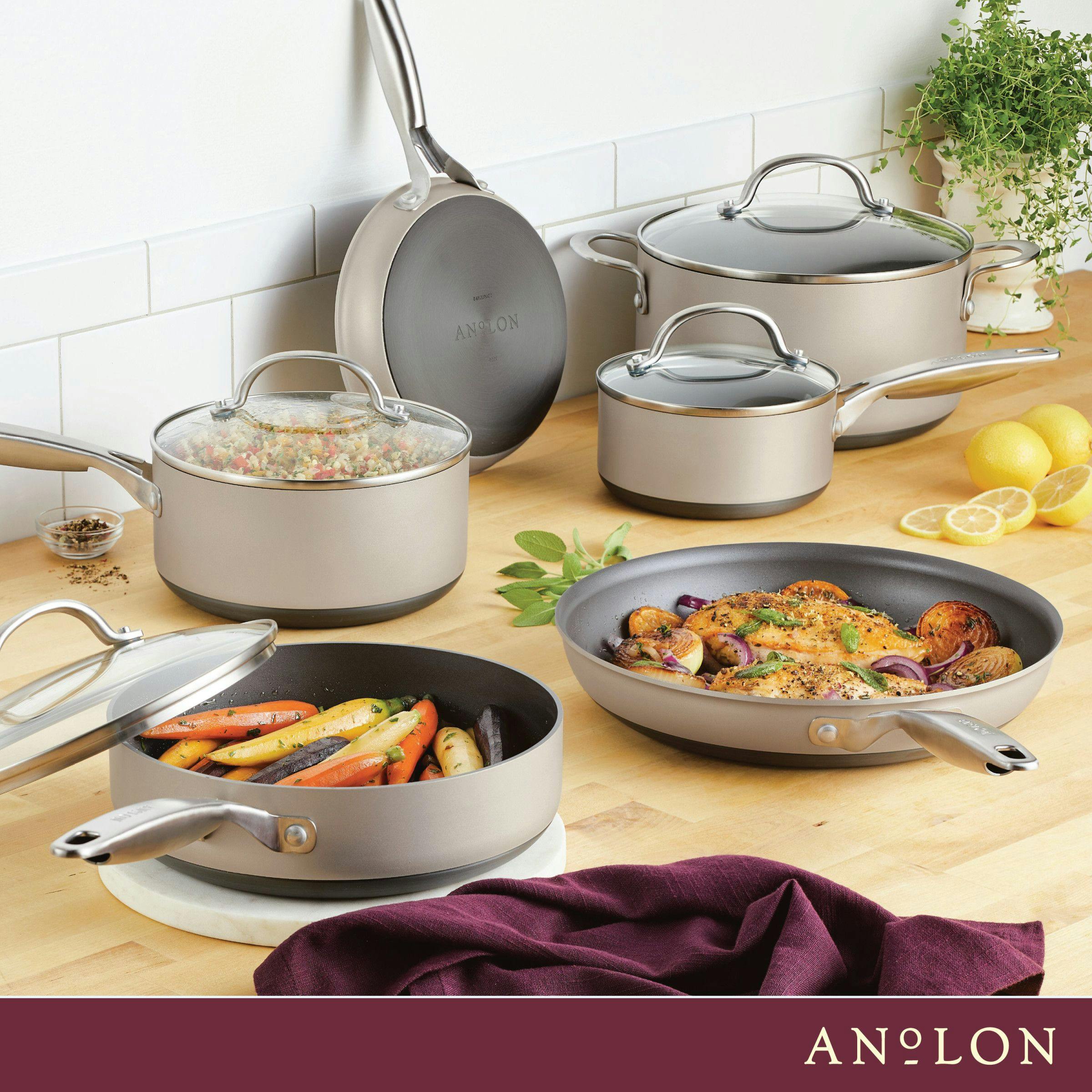  Anolon Advanced Hard Anodized Nonstick Cookware Pots
