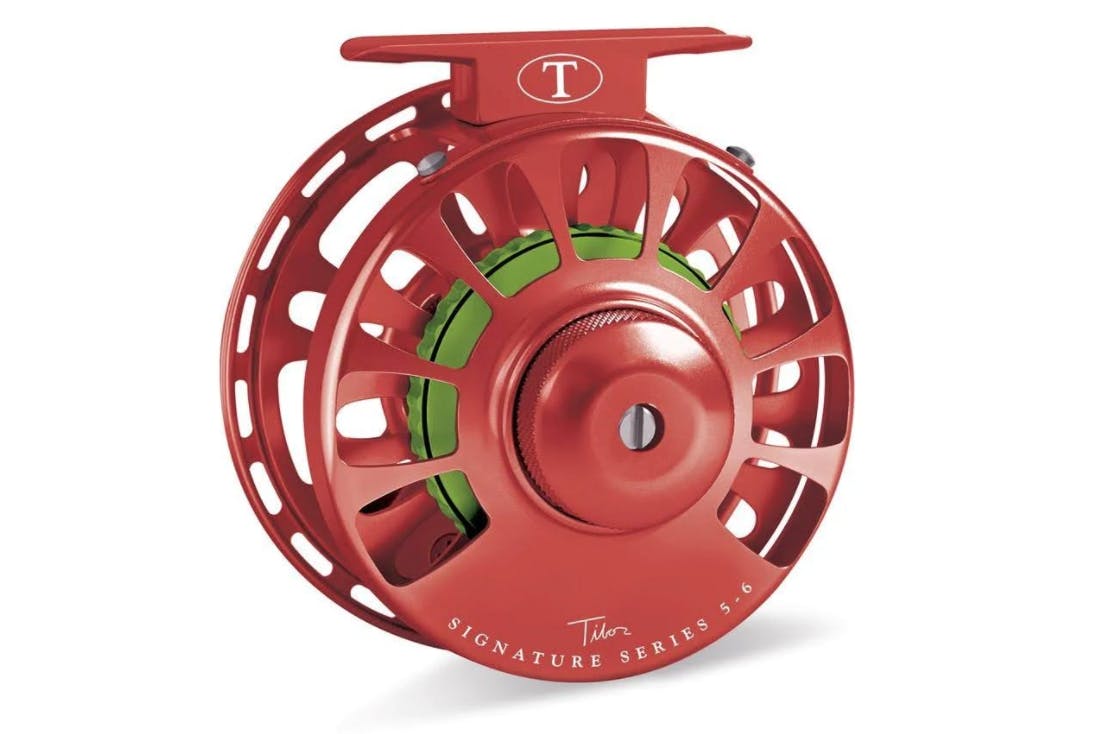 Product image of the Tibor Signature Series Crimson Fly Reel in Lime.