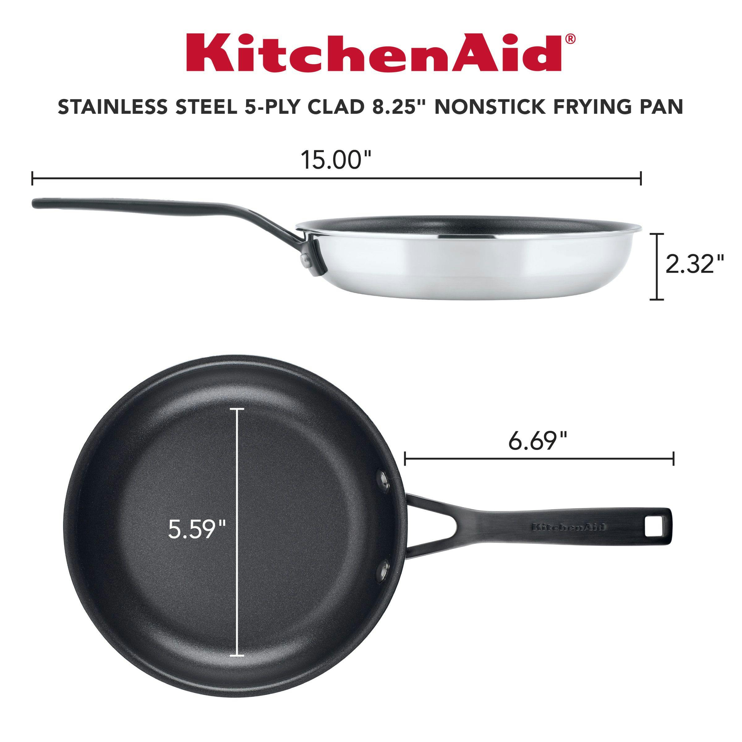 KitchenAid Hard Anodized Induction Nonstick Fry Pan/Skillet, 8.25 Inch,  Matte Black