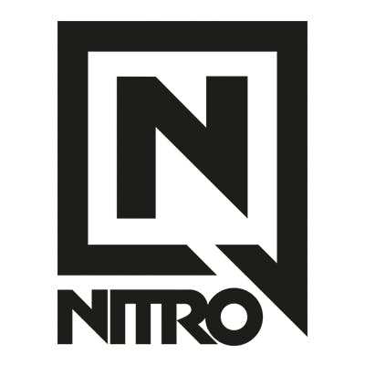The Nitro logo that has a capital N inside a square speech box above the word "Nitro."