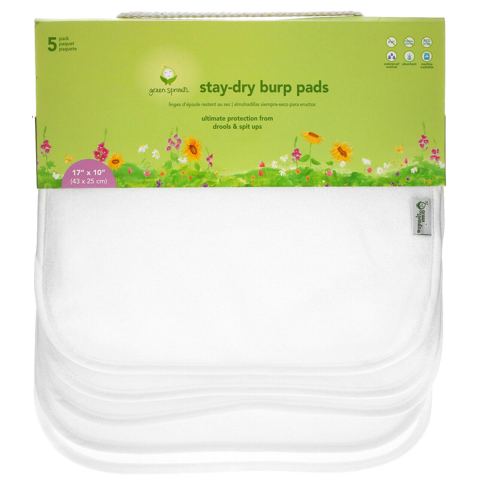 Green Sprouts Stay-Dry Burp Pads 5 Pack