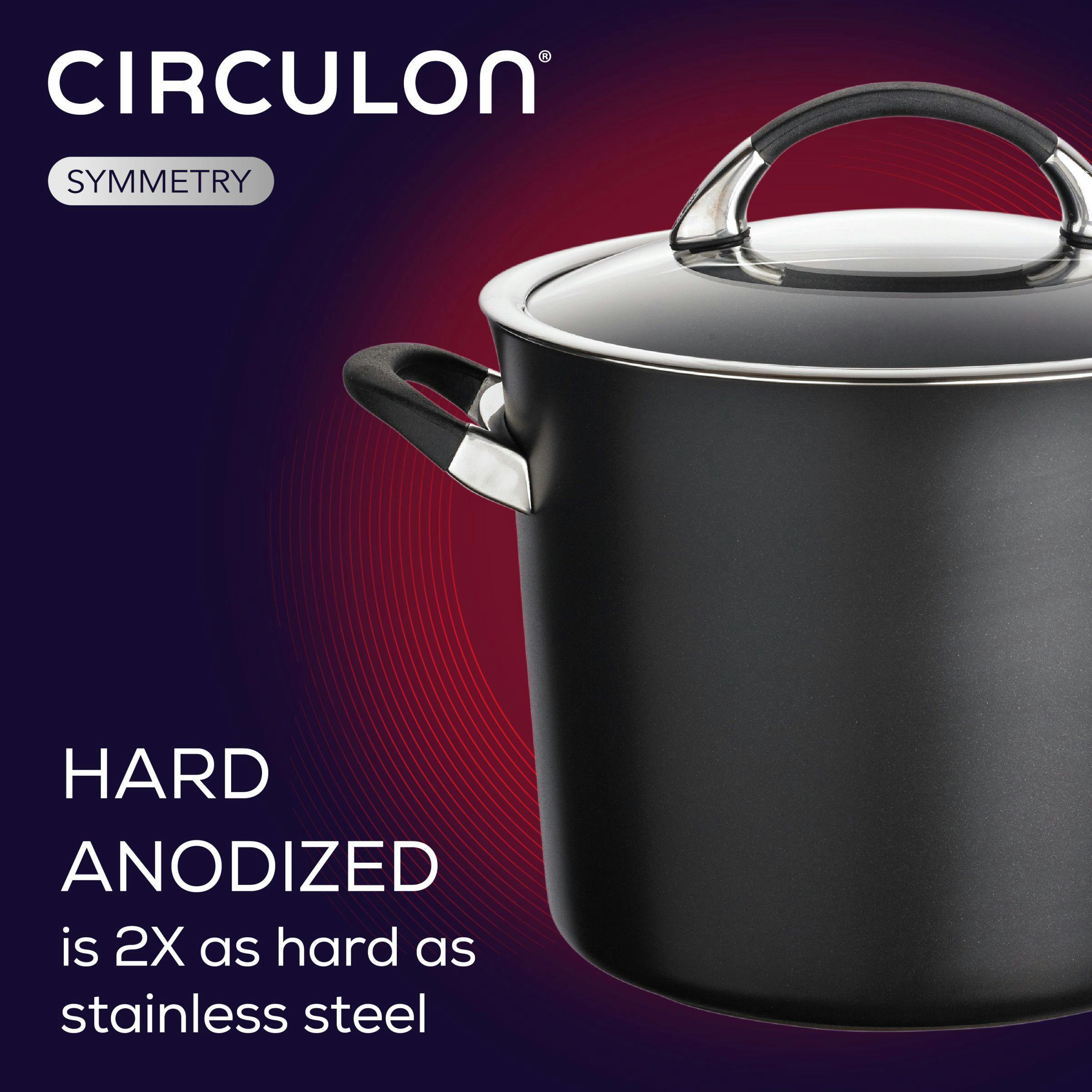 Circulon Symmetry Hard Anodized Nonstick Cookware Induction Pots and Pans Set, 11-Piece, Black
