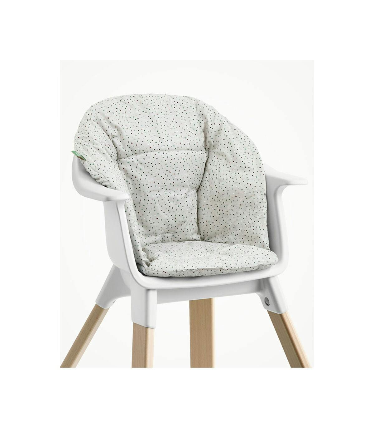 Stokke Clikk High Chair · White with Grey Sprinkle Cushion & Travel Bag