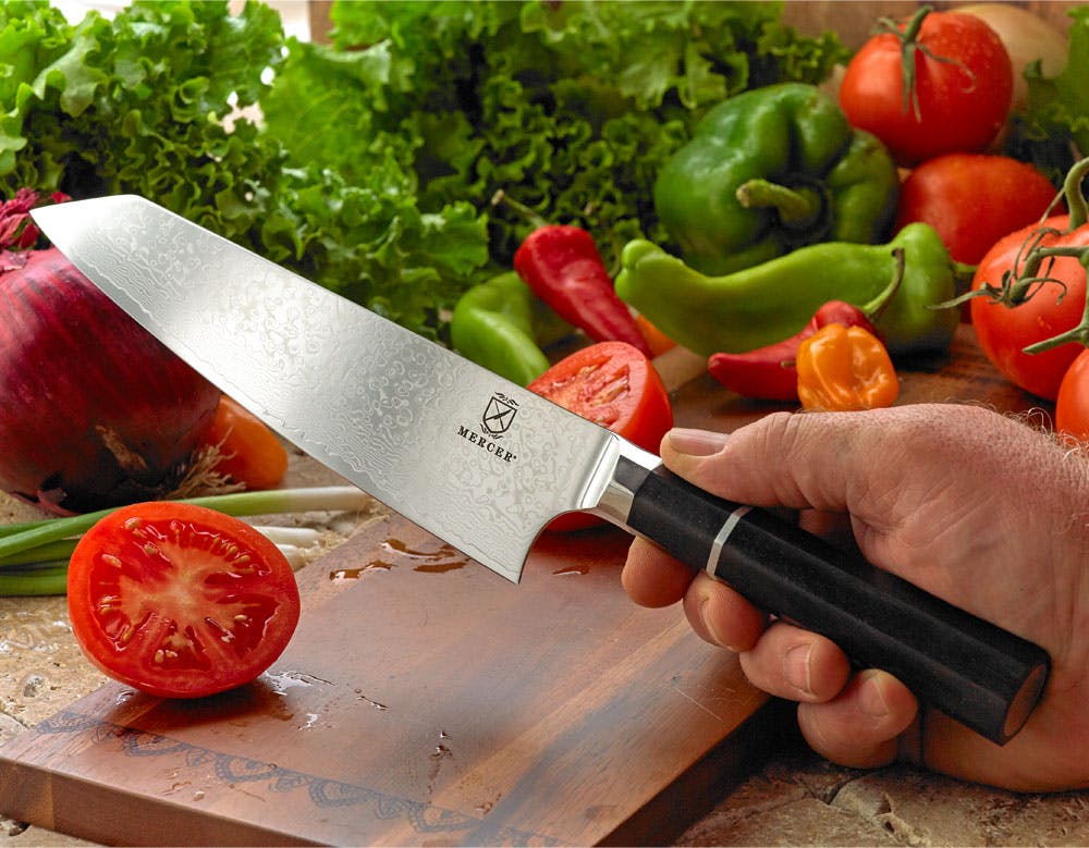 Mercer Culinary 8" Damascus Chef's Knife, Octagonal Ebony Wood Handle