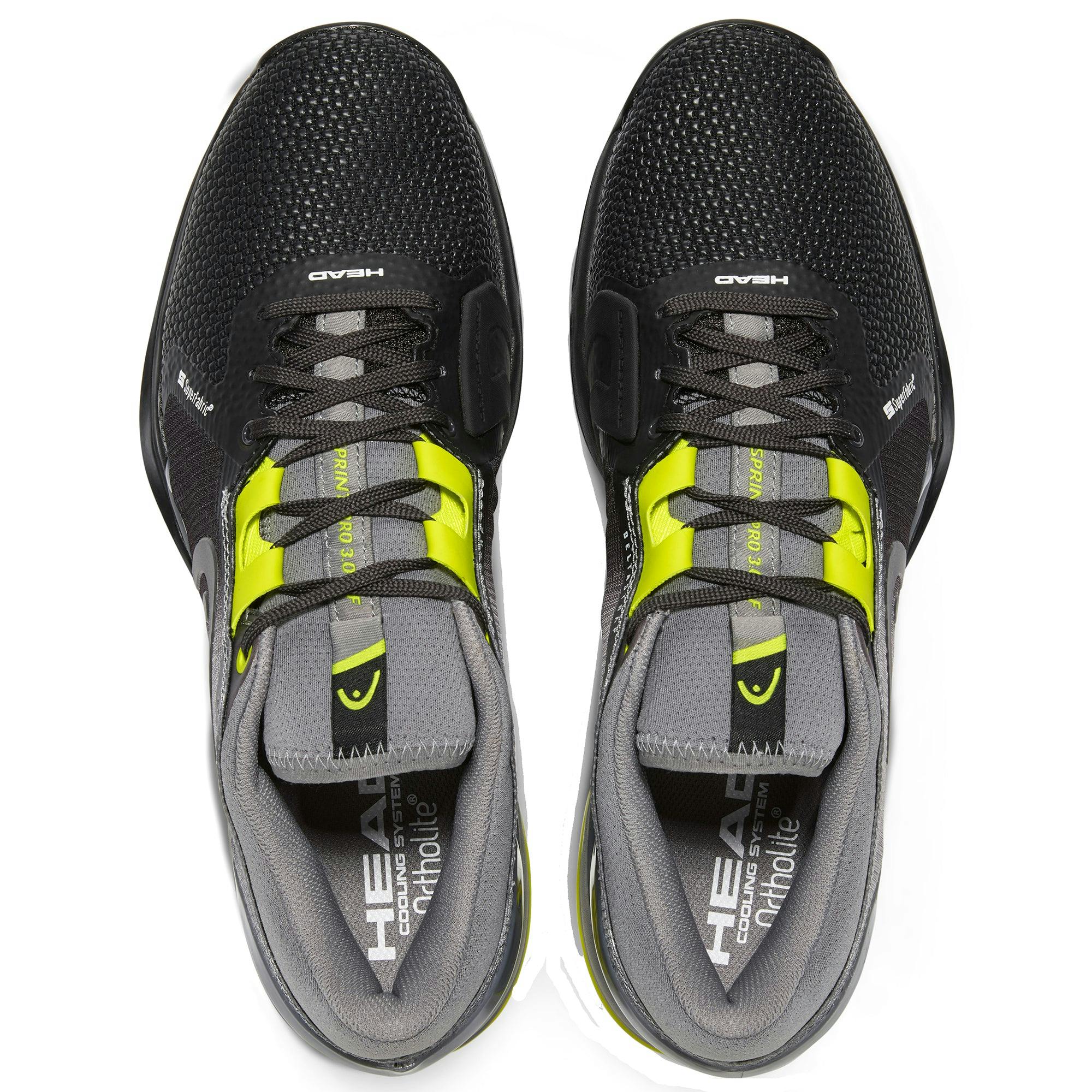 Head Sprint Pro 3.0 SF Mens Tennis Shoes - Black/Yellow / 10.0 / D Medium