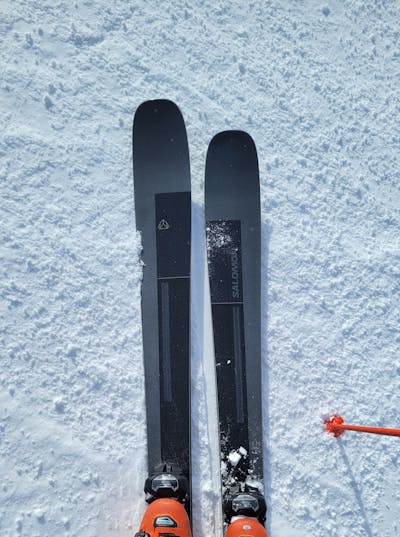 2023 Tyrolia Attack 14 GW binding on the 2023 Salomon Stance 96 at Loveland Ski Area, Colorado.
