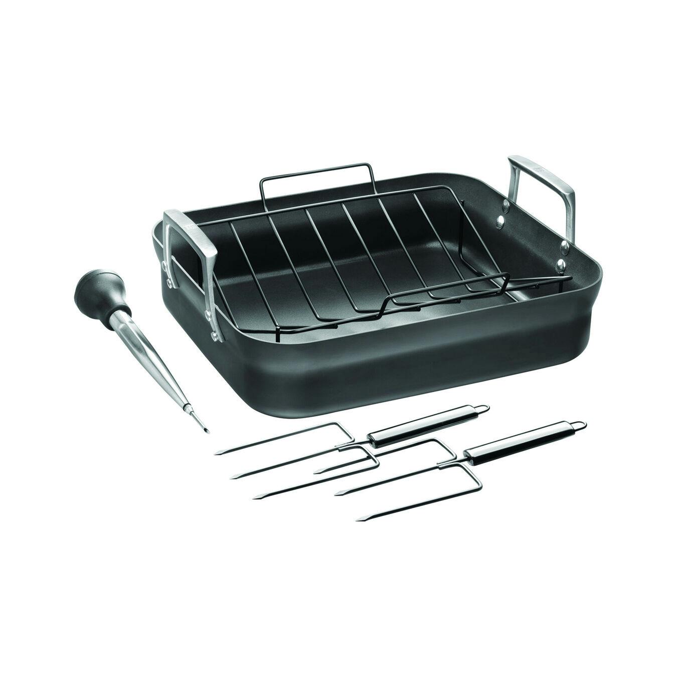 Zwilling Motion Hard Anodized 16 X 14-Inch Aluminum Nonstick Roaster Pan with Rack & Tools