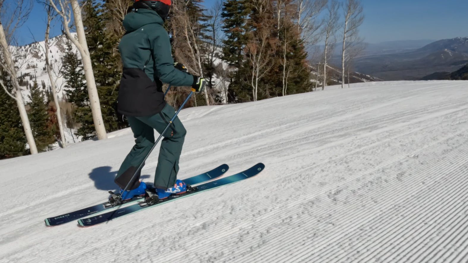 A skier on the 2023 Blizzard Sheeva 9 Skis.