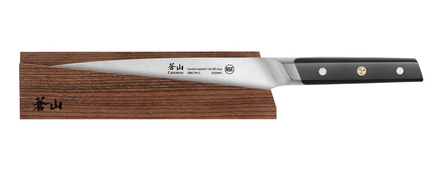 Cangshan TC Series Swedish 14C28N Steel Forged 8-Inch Chef Knife and Wood Sheath Set