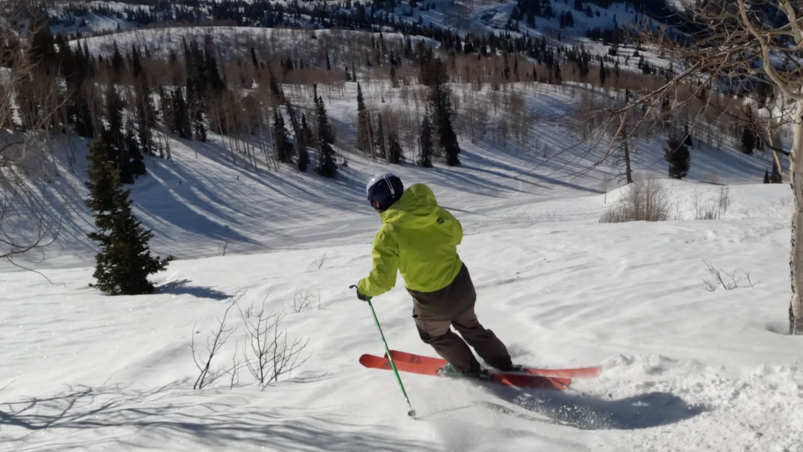 A skier turning on the 2023 Black Crows Camox Freebird Skis.