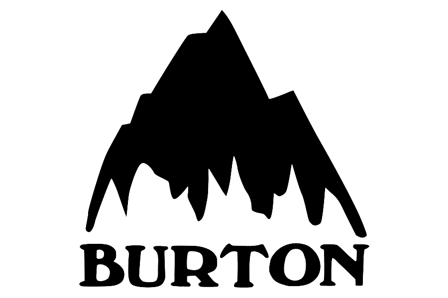 The Burton logo which says "Burton" under a mountain peak.