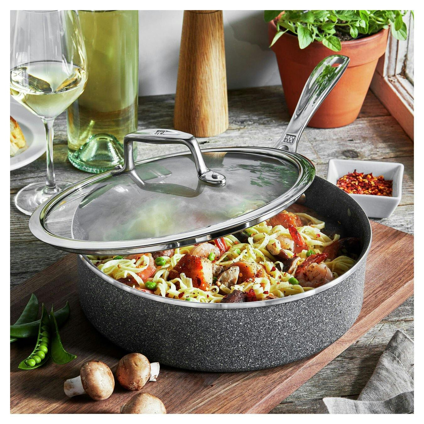 Zwilling Motion Hard Anodized 3-QT Aluminum Nonstick Saute Pan With Lid