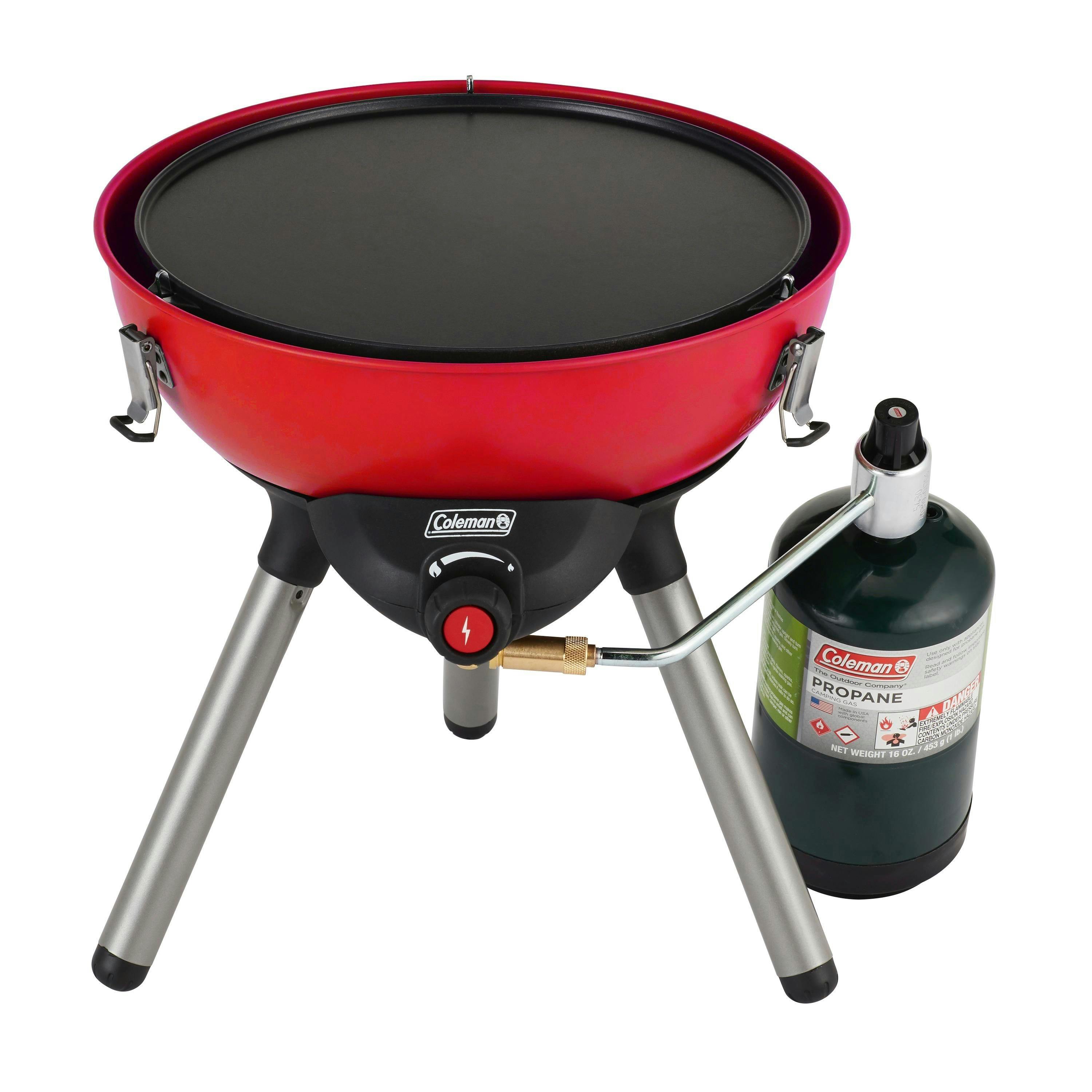 Coleman 4-In-1 Portable Propane Gas Camping Stove  Red