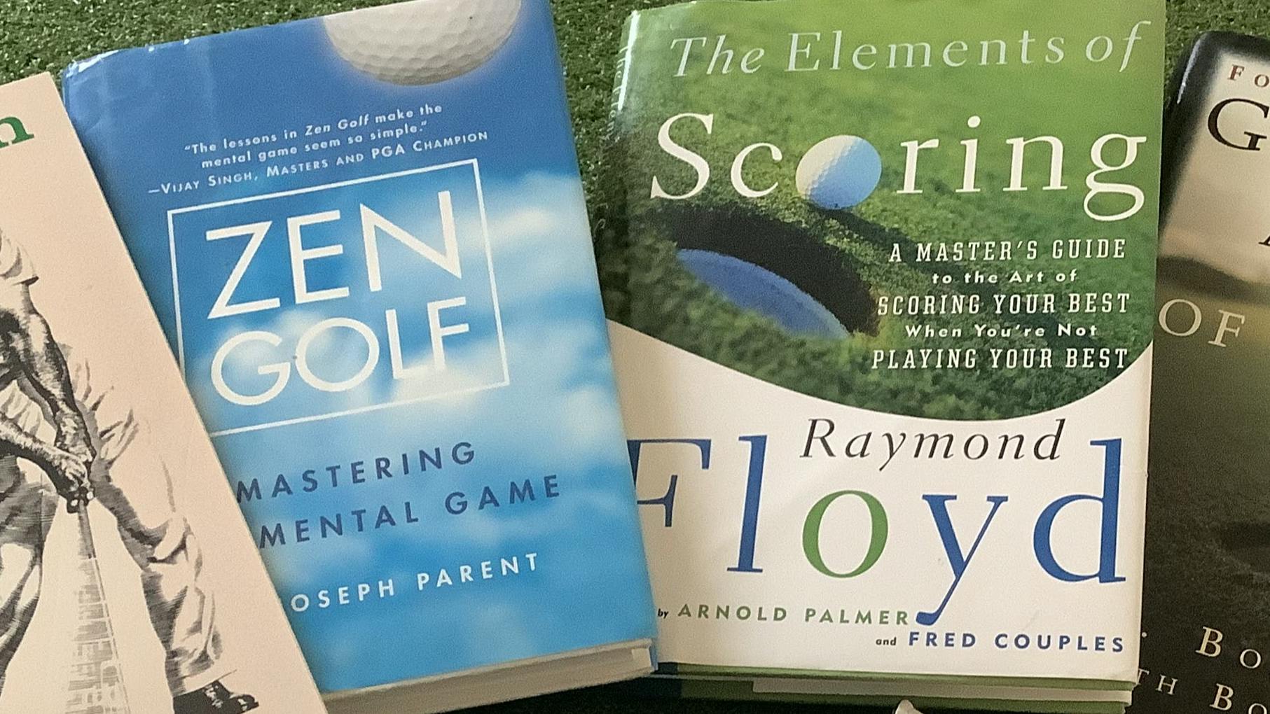 Golf books laid out