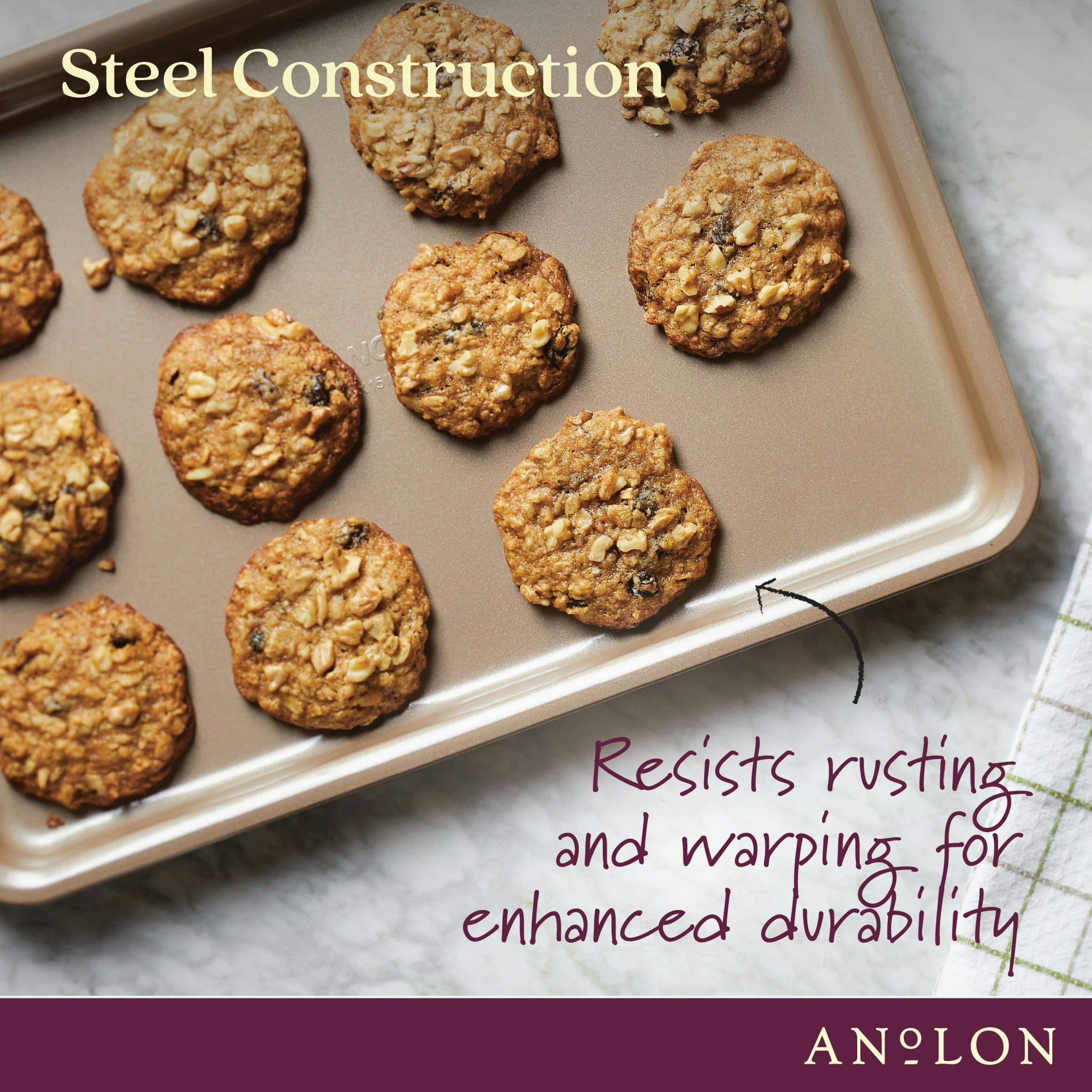 Anolon Nonstick Bakeware Cookie Pan Set · 3 Piece Set · Bronze