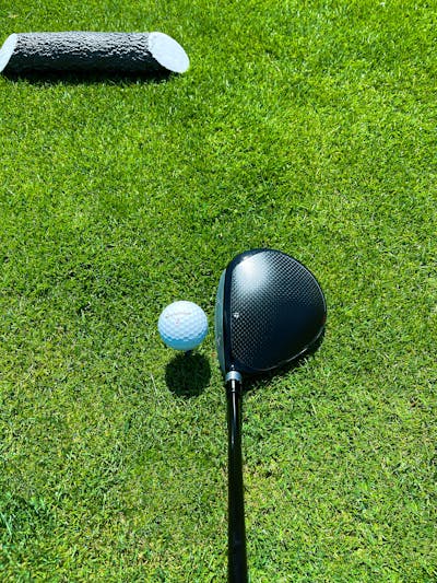 At address with the TaylorMade 300 Mini Driver.