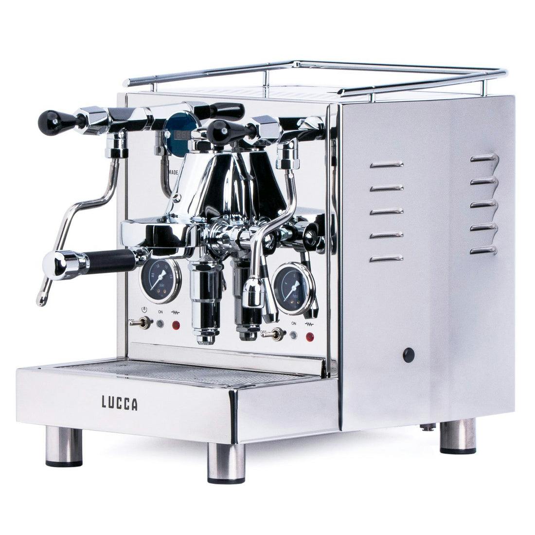 Lucca M58 Espresso Machine with Flow Control, Chrome with Black