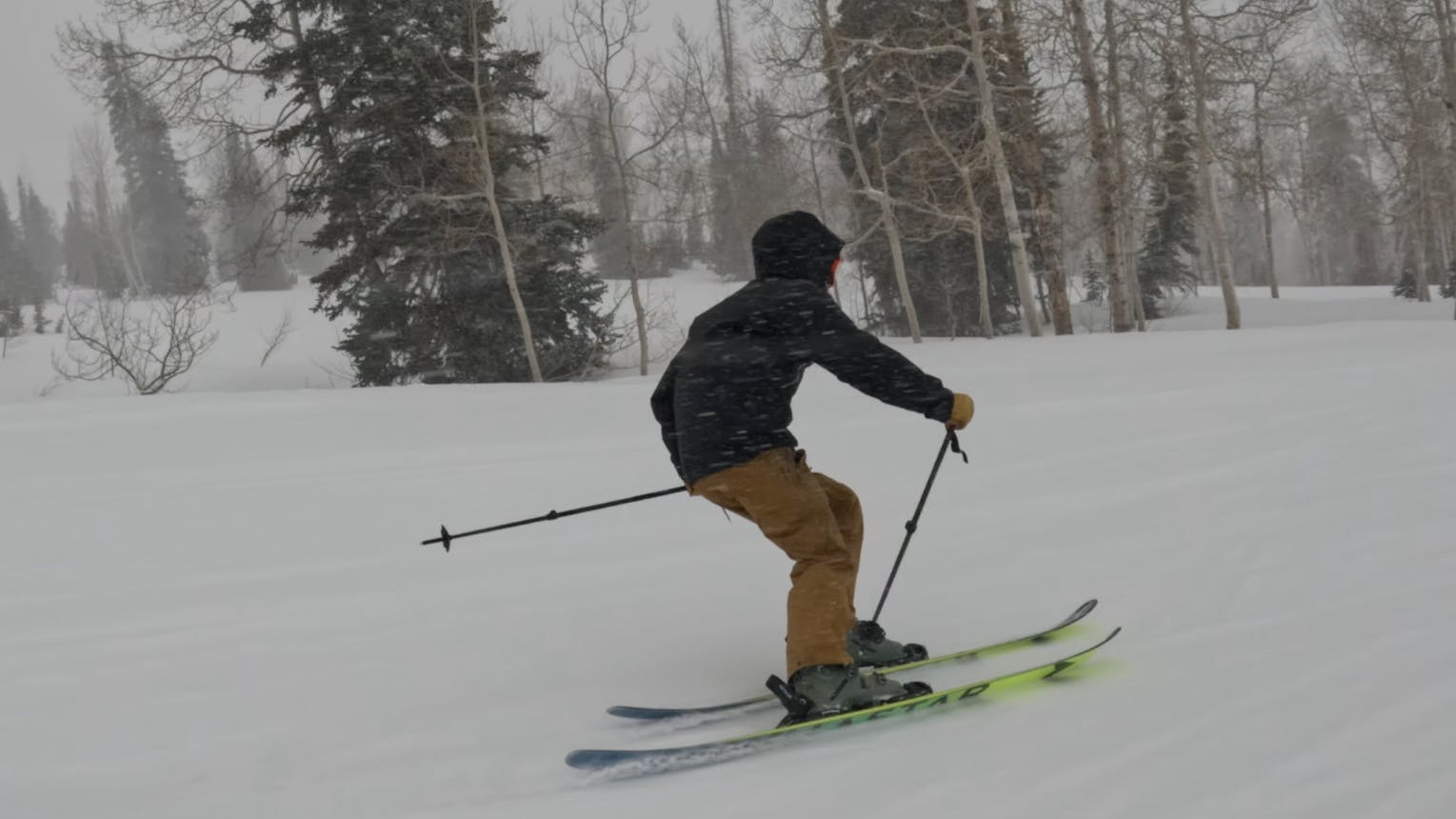 A skier on the 2023 Dynastar M-Free 108 Skis.