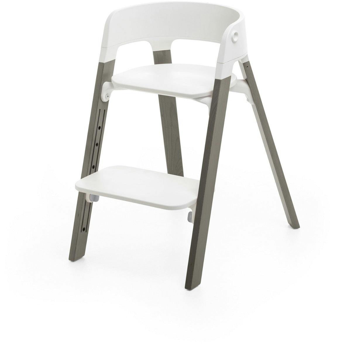 Stokke Steps™ High Chair Complete · Hazy Grey Legs/White Seat