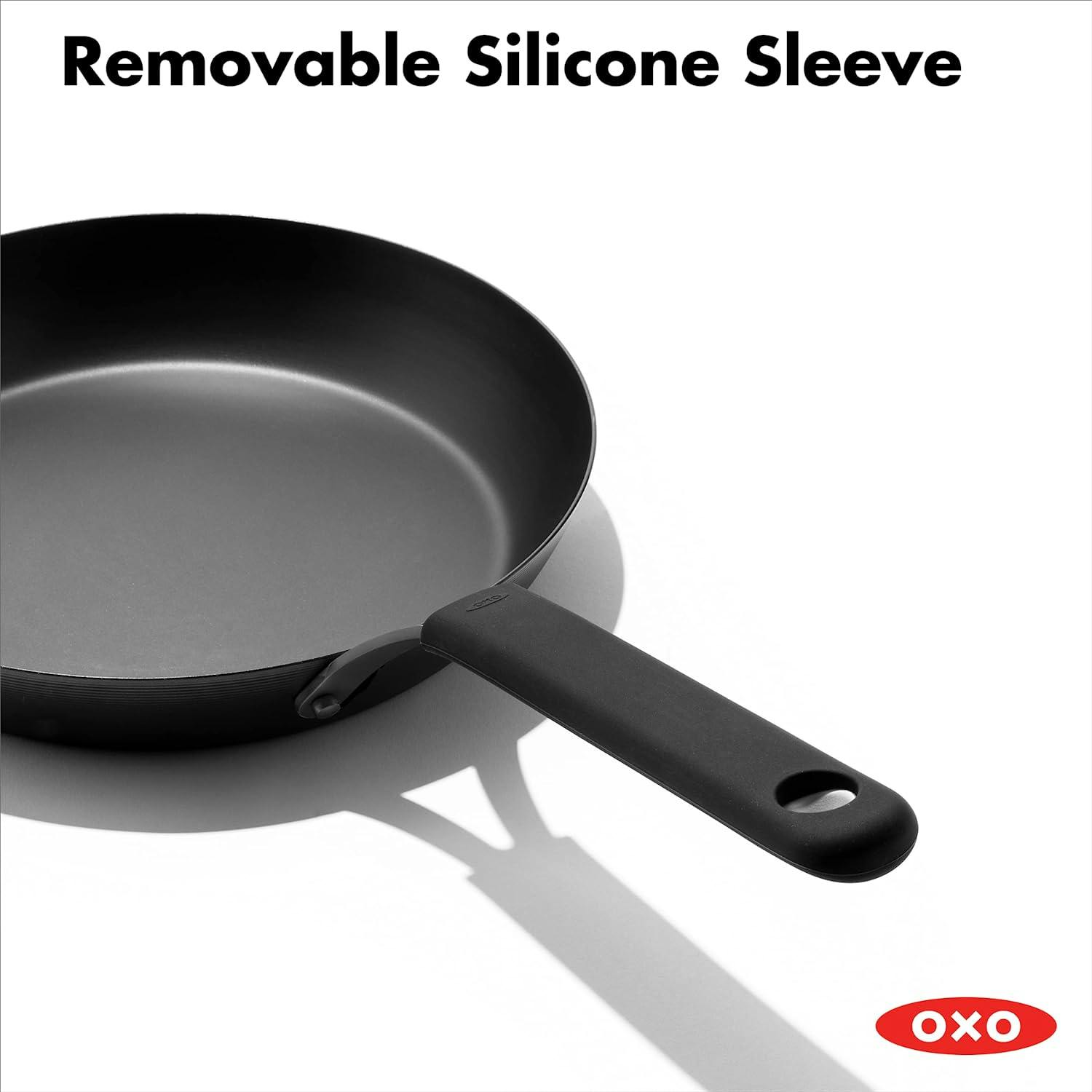 OXO Aluminum 8-inch Nonstick Frying Pan & OXO Hard-Anodized 12-inch  Nonstick Frying Pan Skillet, Black