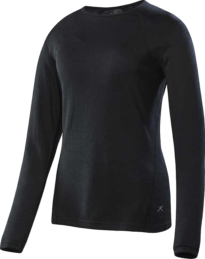 Terramar - Women's 2-Layer Thermal Crew 2.0 Baselayer Shirt - SMALL - Black