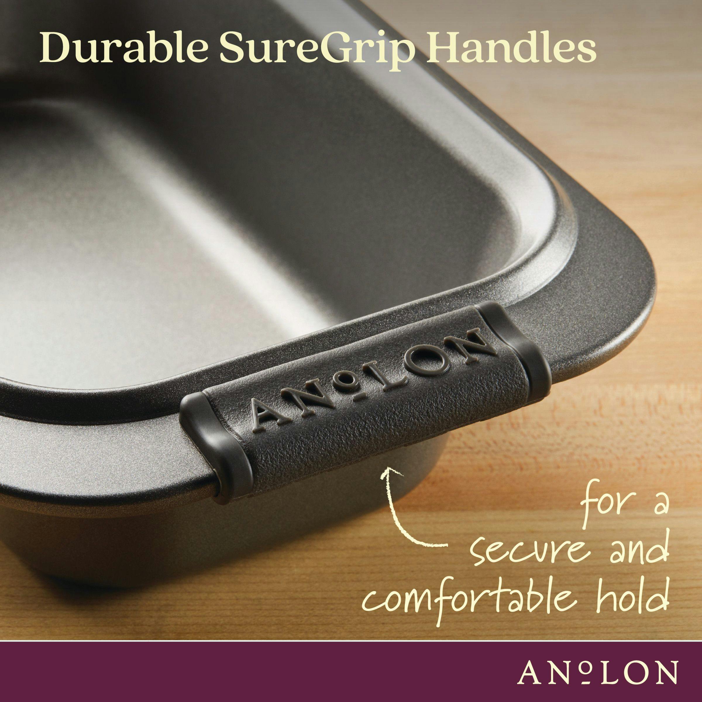 Anolon Advanced Nonstick Bakeware Set / Baking Pans with Grips - 5 Piece,  Brown